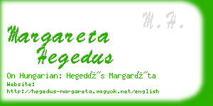 margareta hegedus business card